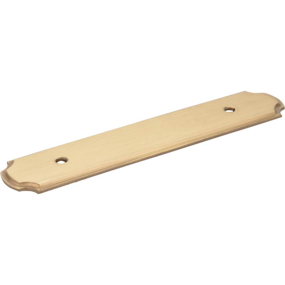 6-1/8'' O.L. (96 mm Center-to-Center) Satin Brass Rope Pull Backplate