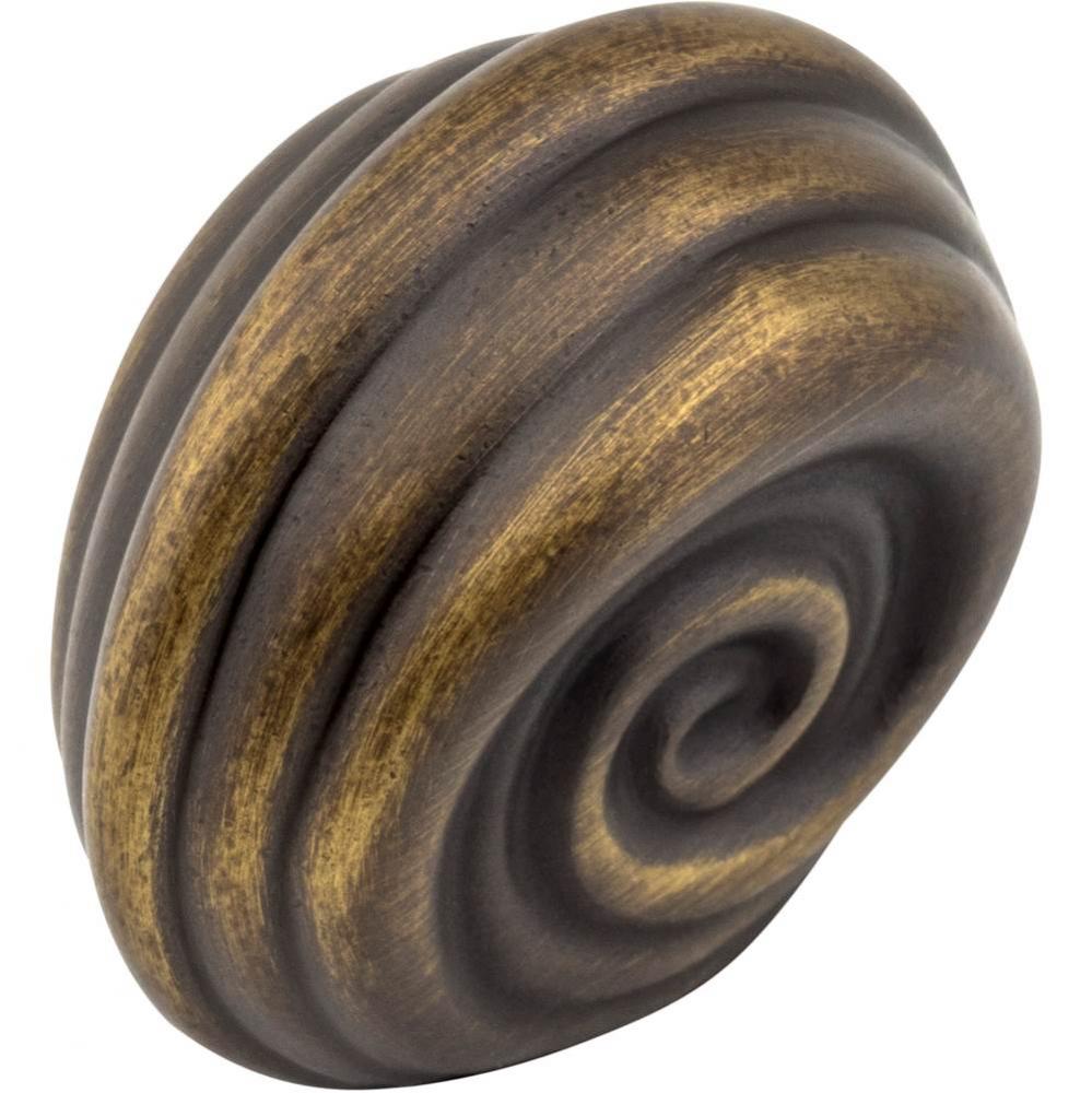 1-1/4'' Overall Length Antique Brushed Satin Brass Lille Cabinet Knob