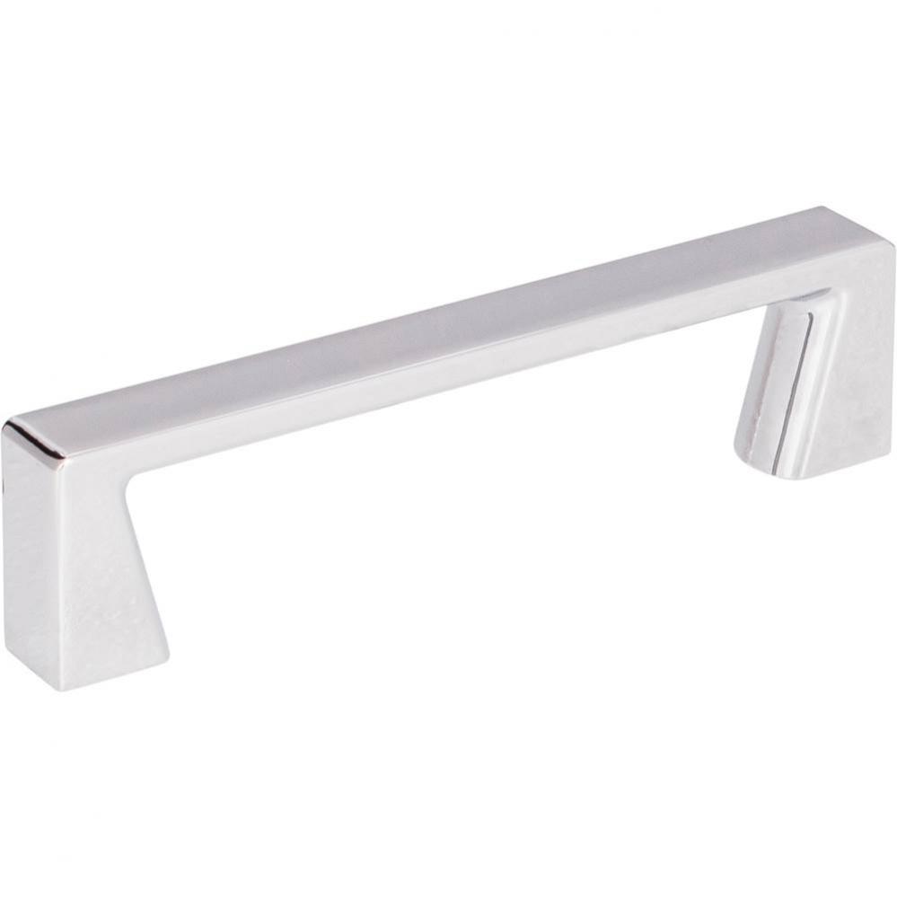 96 mm Center-to-Center Polished Chrome Square Boswell Cabinet Pull