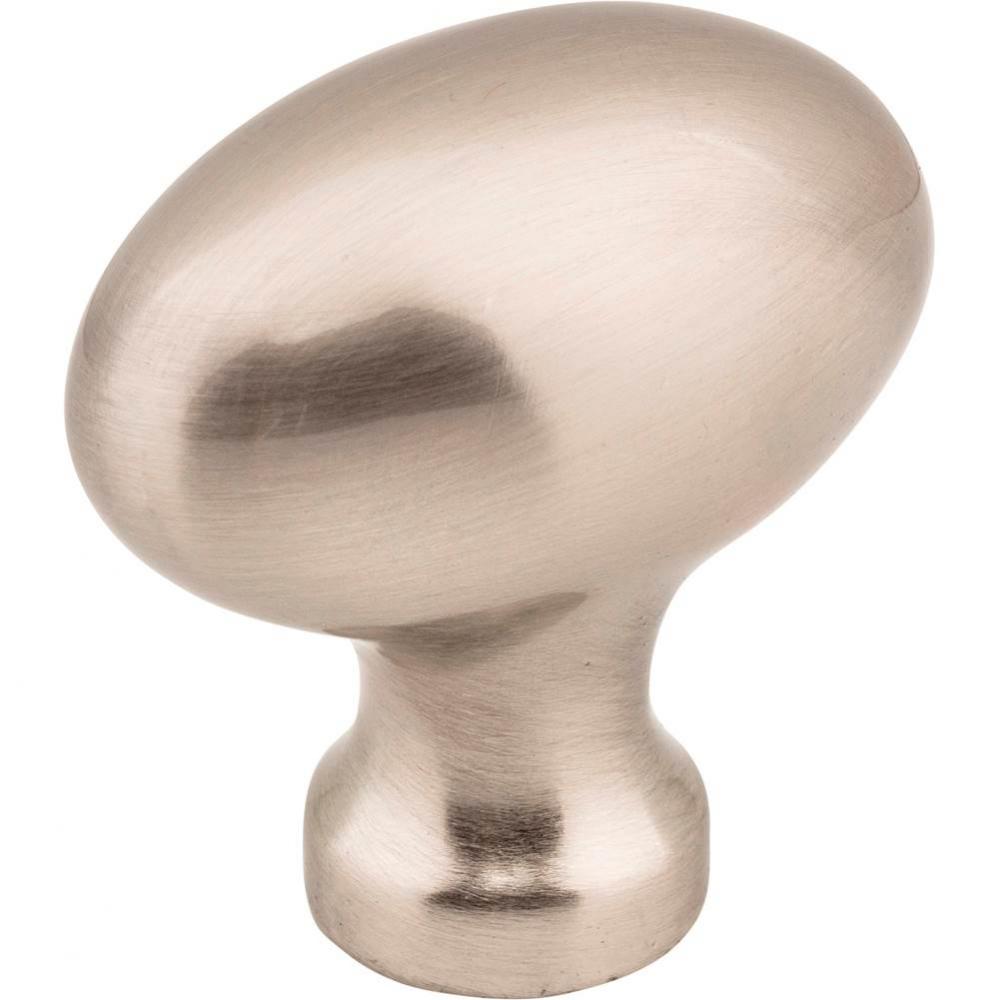 1-9/16'' Overall Length Satin Nickel Football Lyon Cabinet Knob