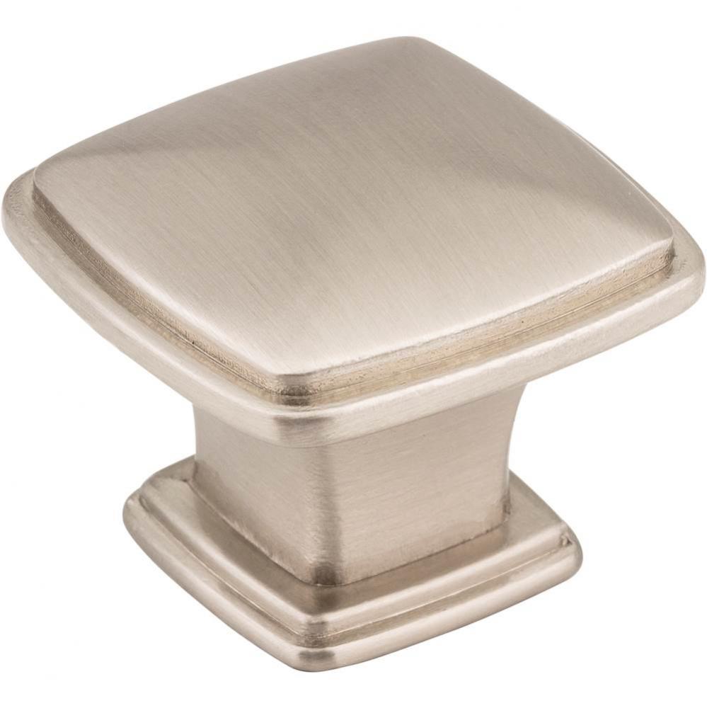 1-3/16'' Overall Length Satin Nickel Square Milan 1 Cabinet Knob