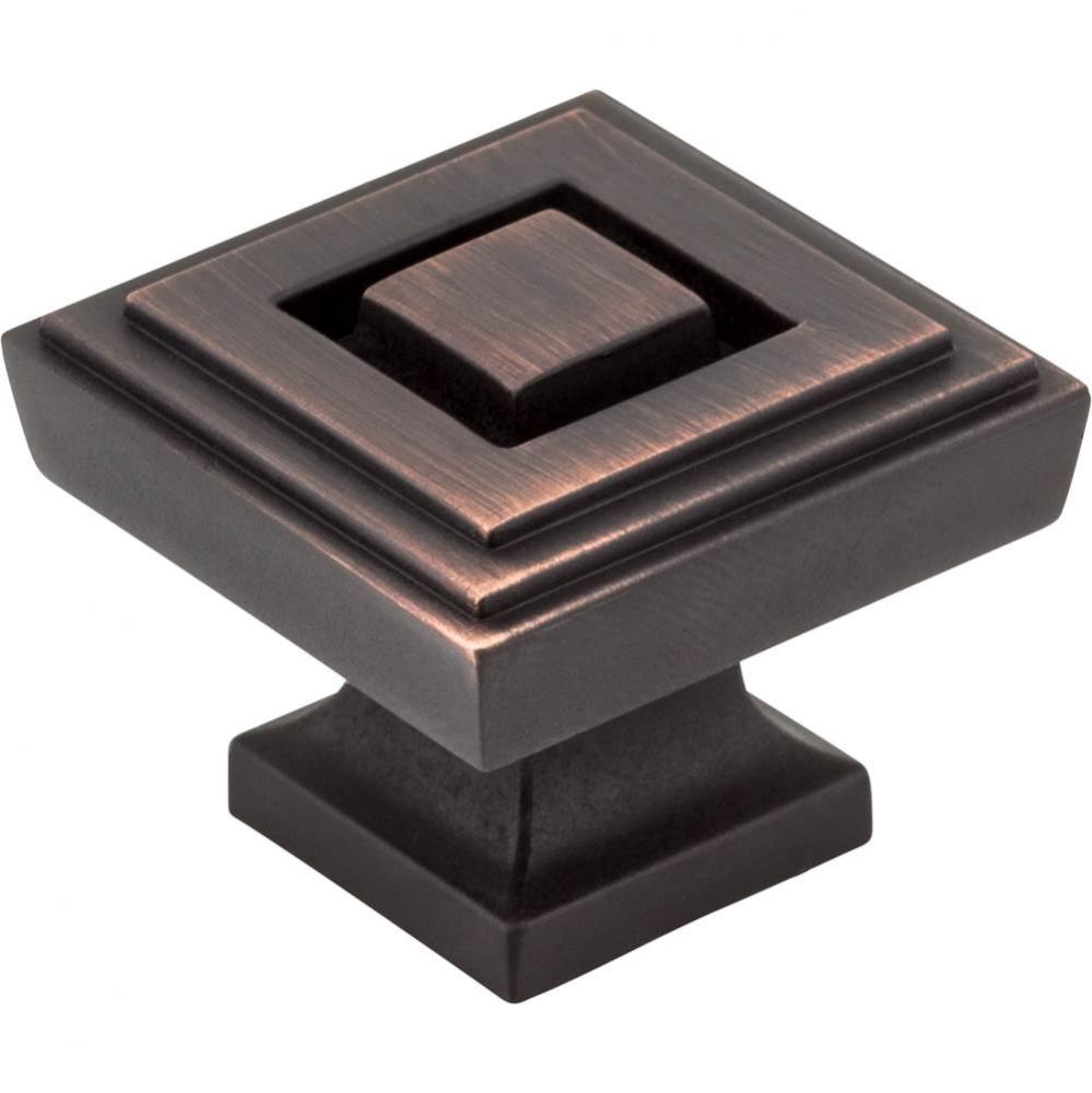 1-1/4'' Overall Length Brushed Oil Rubbed Bronze Square Delmar Cabinet Knob