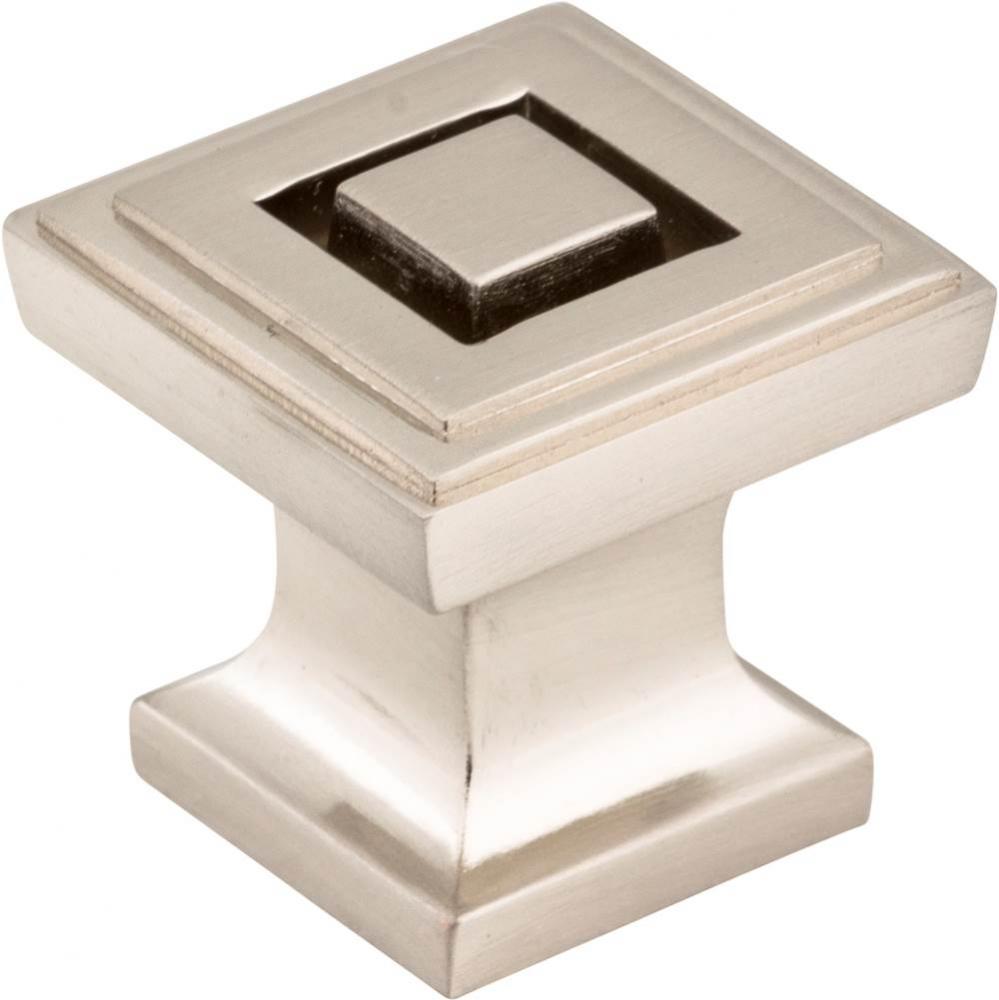 1'' Overall Length Satin Nickel Square Delmar Cabinet Knob