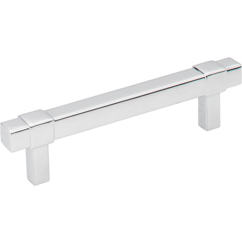 96 mm Center-to-Center Polished Chrome Square Zane Cabinet Pull