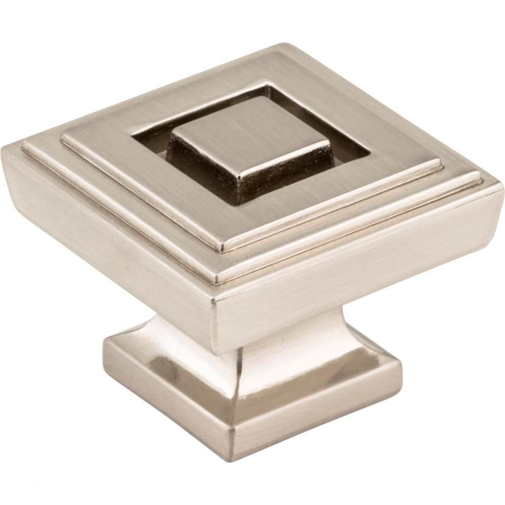 1-1/4'' Overall Length Satin Nickel Square Delmar Cabinet Knob