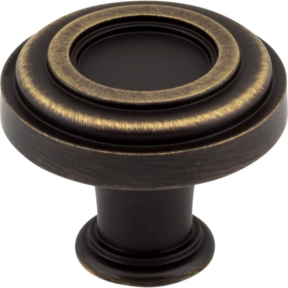 1-3/8'' Diameter Antique Brushed Satin Brass Ring Lafayette Cabinet Knob