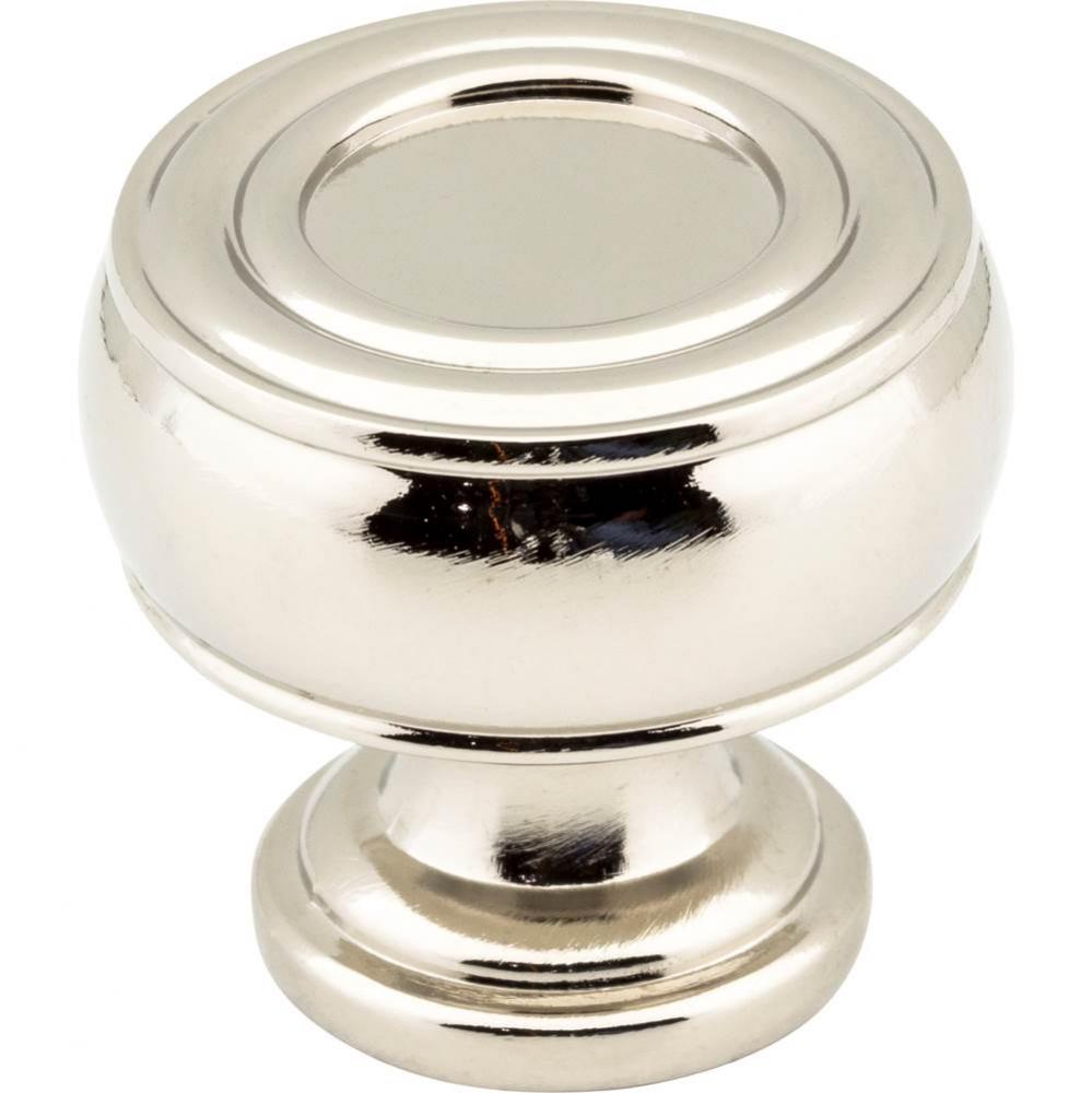 1-3/16'' Diameter Polished Nickel Barrel Bremen 2 Cabinet Knob