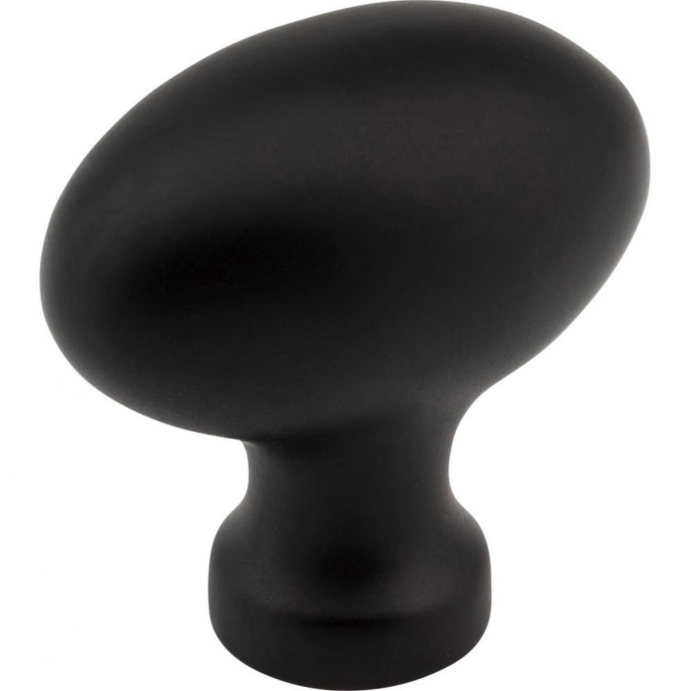 1-9/16'' Overall Length Matte Black Football Lyon Cabinet Knob