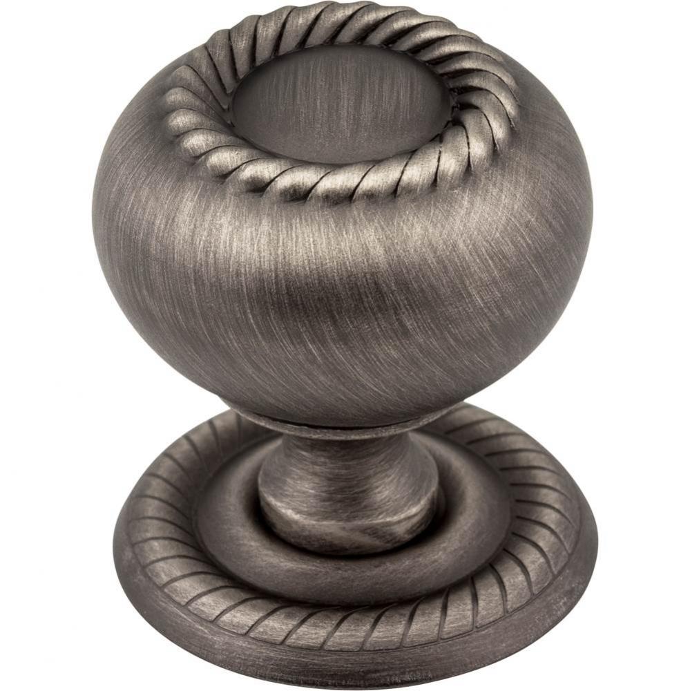 1-1/4'' Diameter Brushed Pewter Rope Rhodes Cabinet Knob