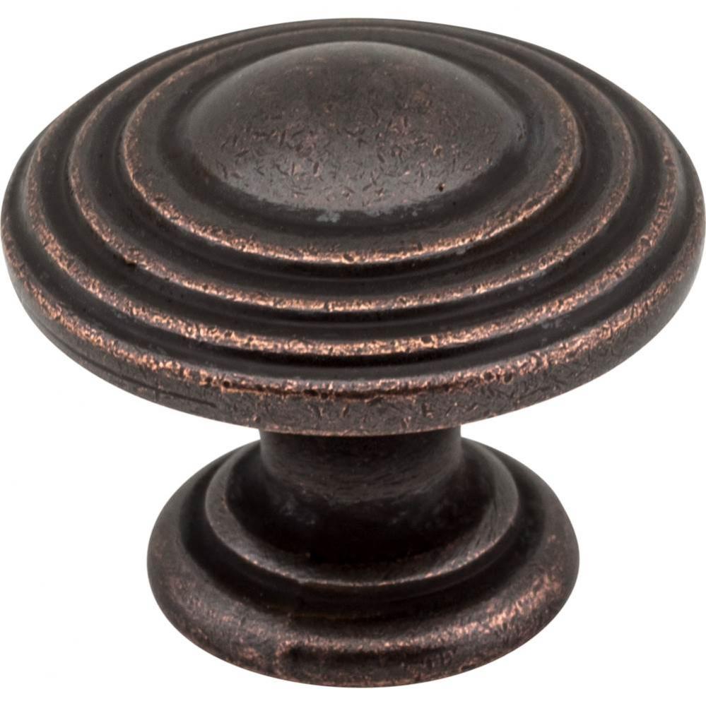 1-1/4'' Diameter Distressed Oil Rubbed Bronze Stacked Bremen 2 Cabinet Knob