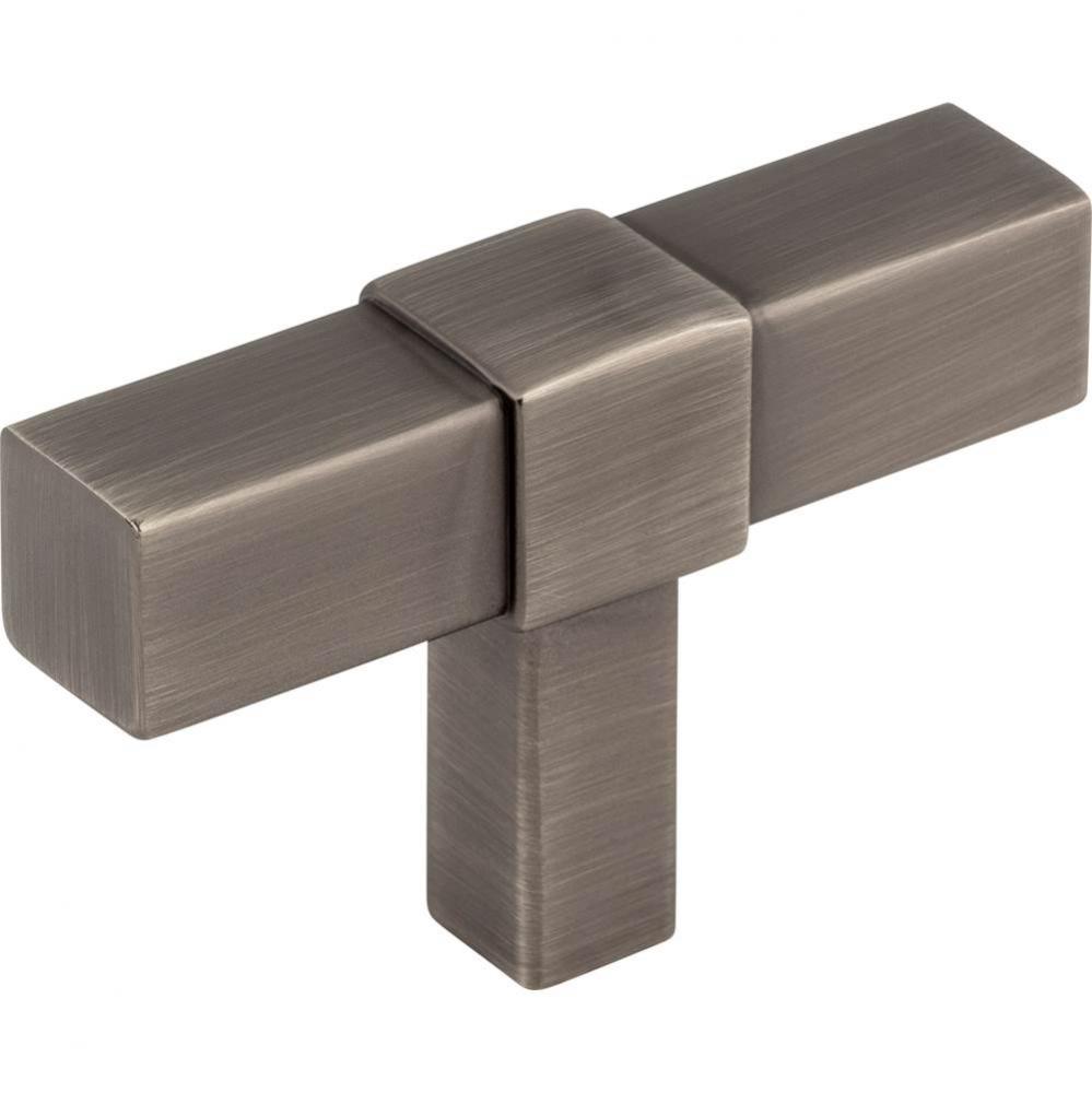 2'' Brushed Pewter Zane Cabinet ''T'' Knob