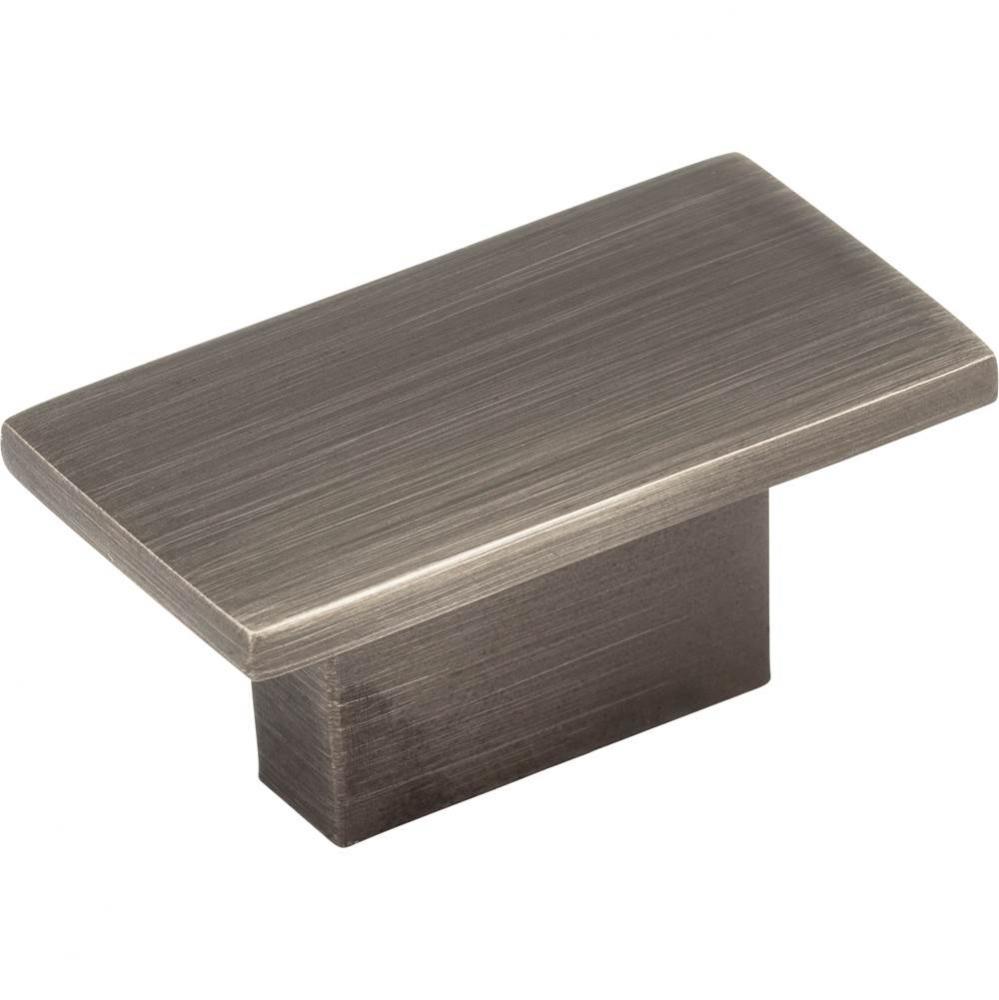 1-9/16'' Overall Length Brushed Pewter Rectangle Mirada Cabinet Knob