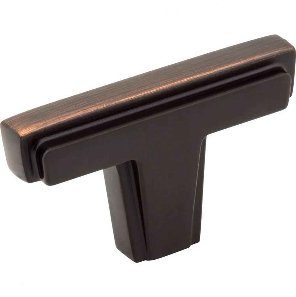 2'' Brushed Oil Rubbed Bronze Lexa Cabinet ''T'' Knob