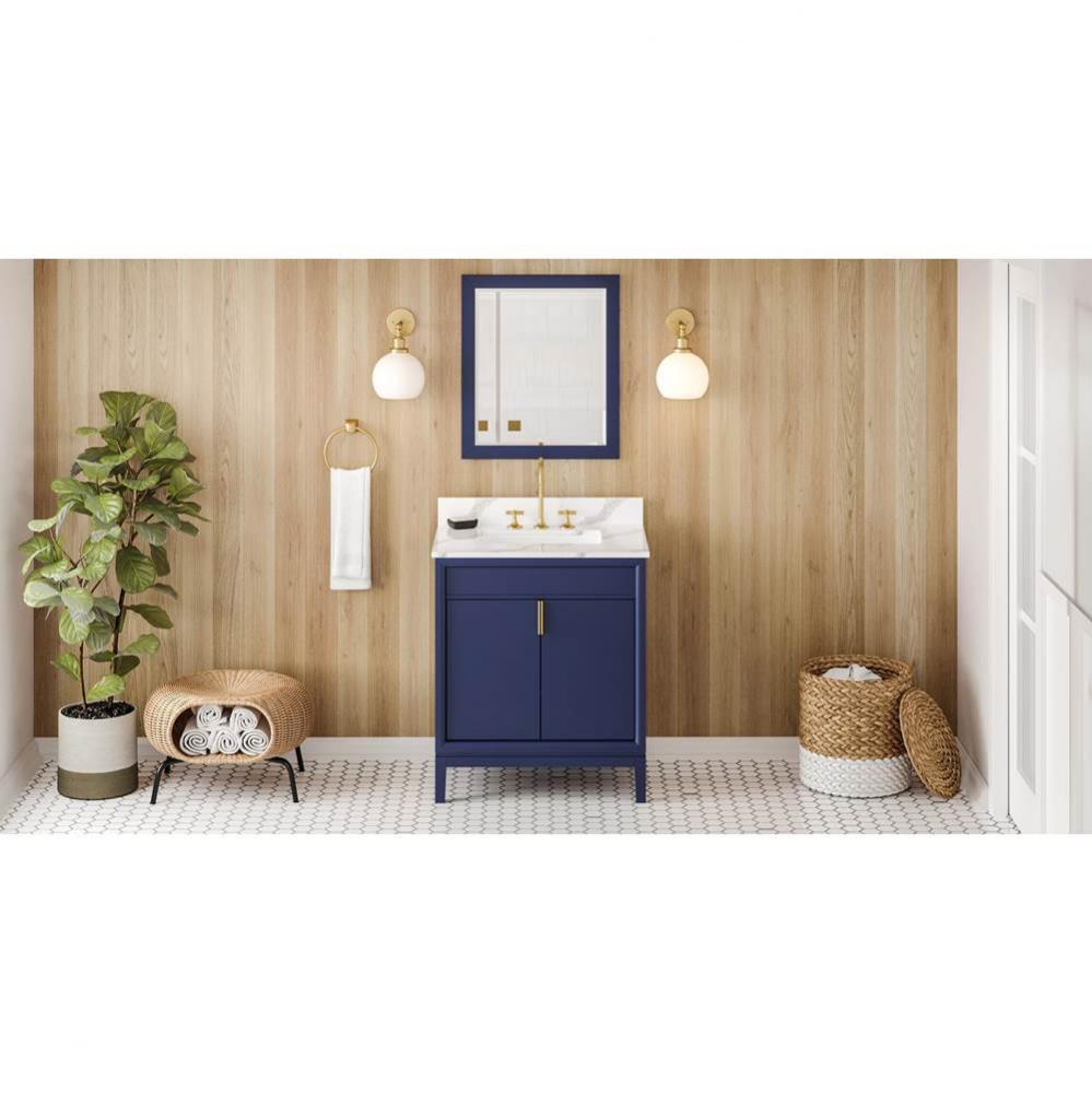 30'' Hale Blue Theodora Vanity, Calacatta Vienna Quartz Vanity Top, Undermount Rectangle