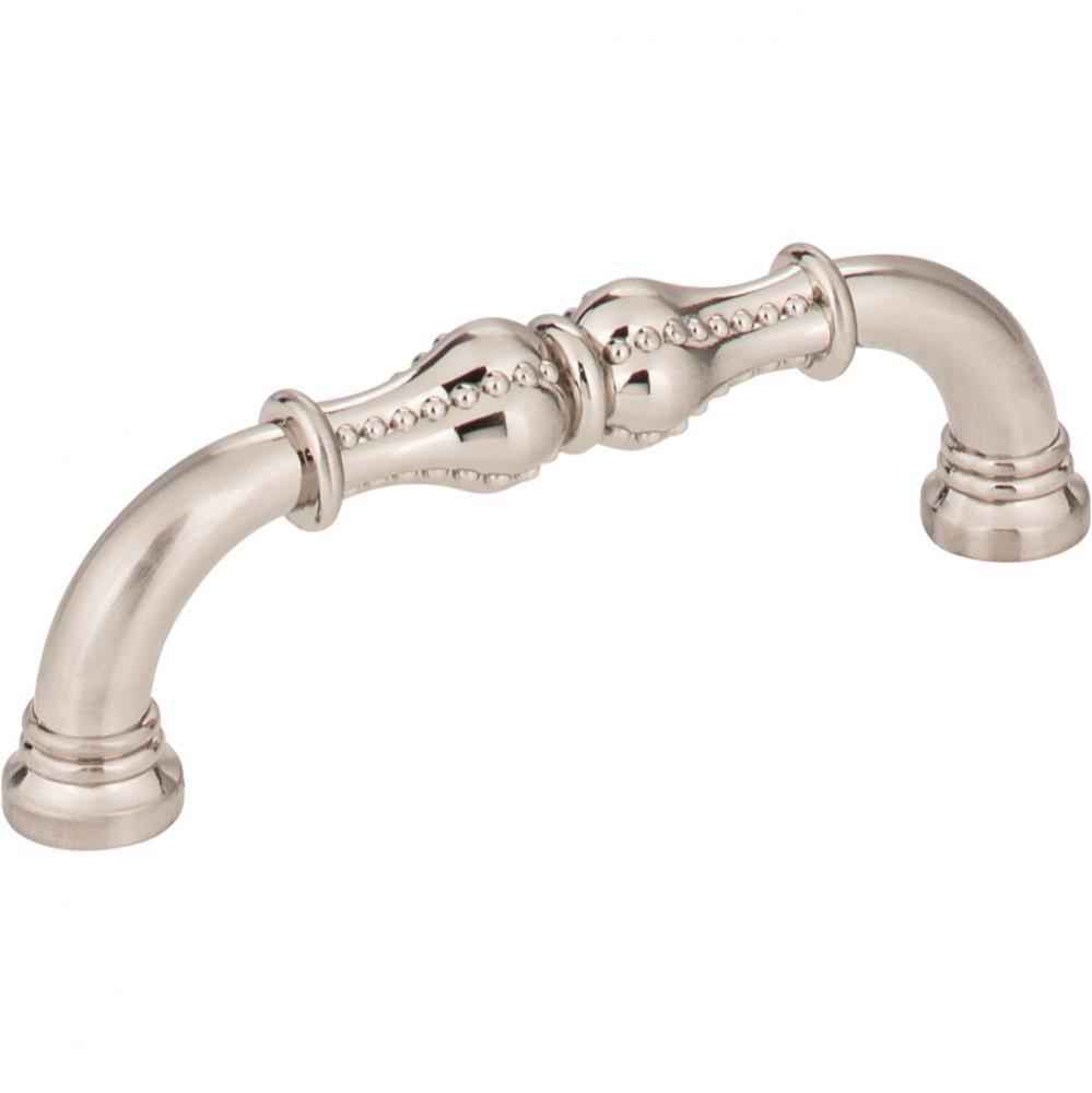 96 mm Center-to-Center Satin Nickel Beaded Prestige Cabinet Pull