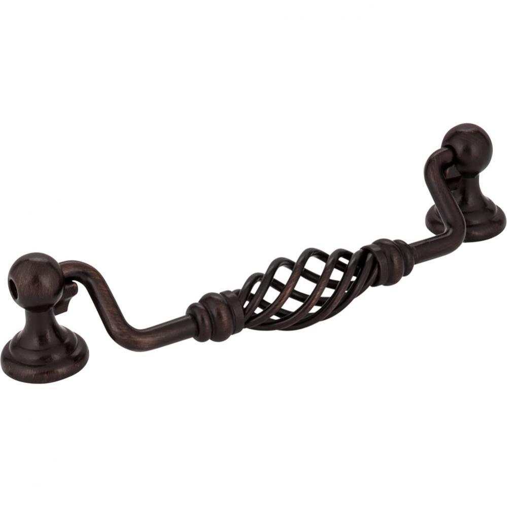 128 mm Center-to-Center Brushed Oil Rubbed Bronze Twisted Zurich Drop and Ring Pull