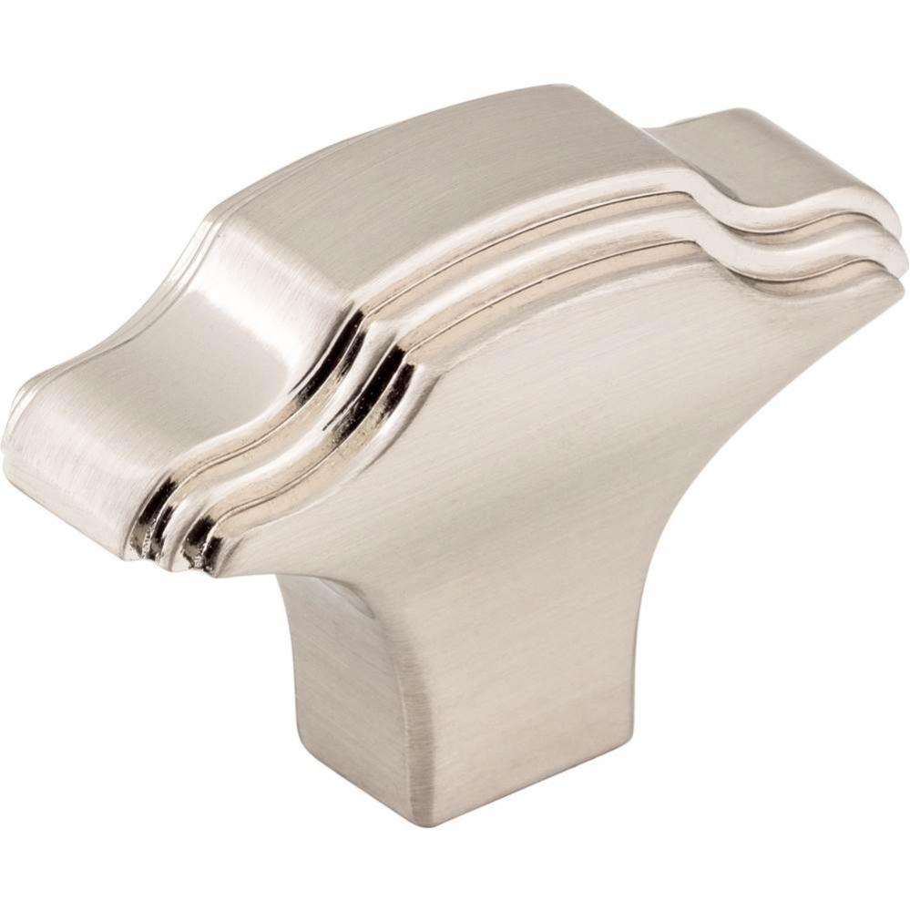 1-11/16'' Overall Length Satin Nickel Oblong Maybeck Cabinet Knob