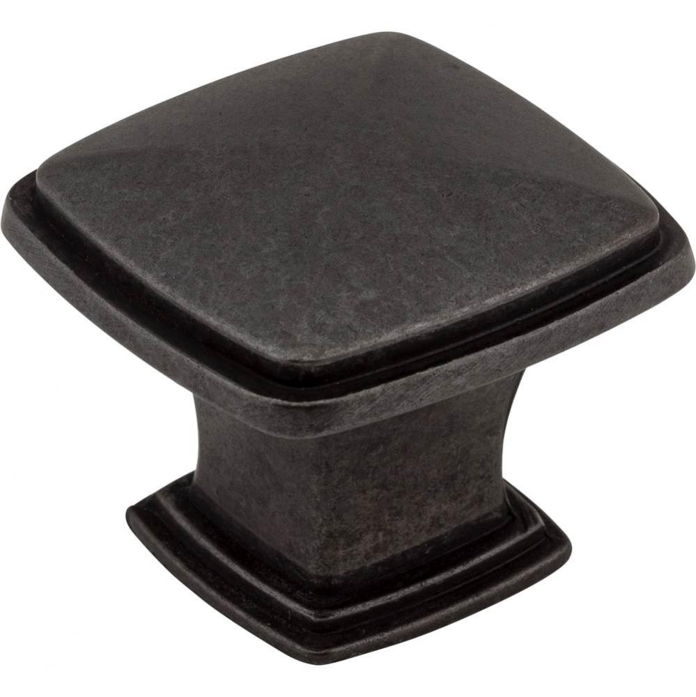 1-3/16'' Overall Length Gun Metal Square Milan 1 Cabinet Knob