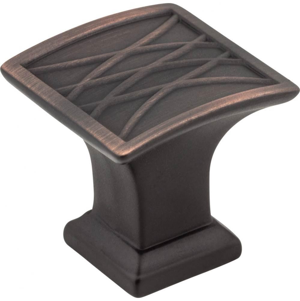 1-1/4'' Overall Length Brushed Oil Rubbed Bronze Square Geometric Pattern Aberdeen Cabin