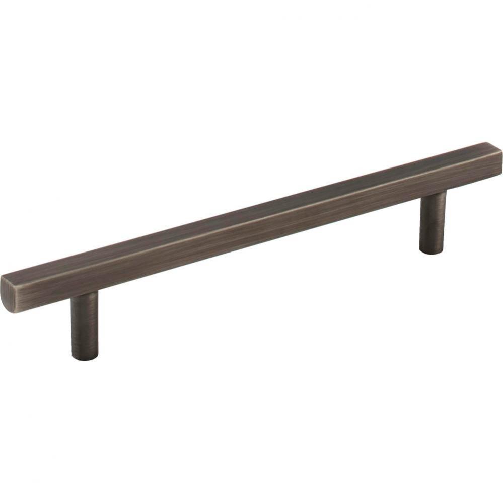 128 mm Center-to-Center Brushed Pewter Square Dominique Cabinet Bar Pull