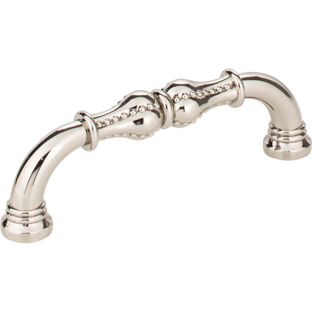 96 mm Center-to-Center Polished Nickel Beaded Prestige Cabinet Pull