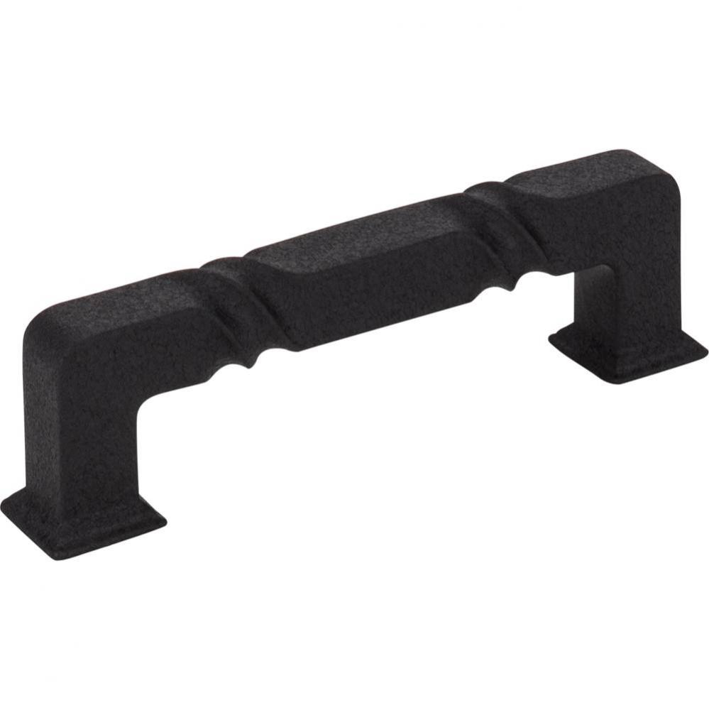 96 mm Center-to-Center Matte Black Rustic Twist Tahoe Cabinet Pull