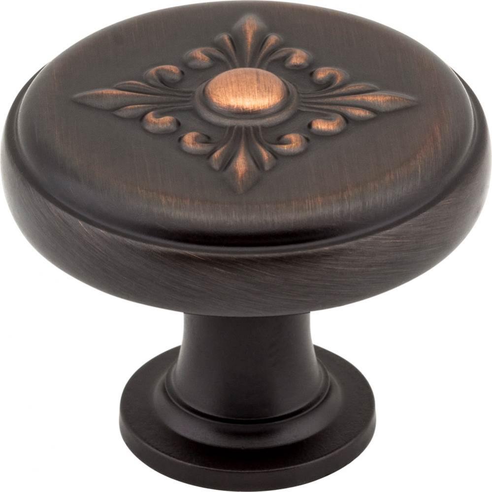 1-3/8'' Diameter Brushed Oil Rubbed Bronze Baroque Lafayette Cabinet Knob