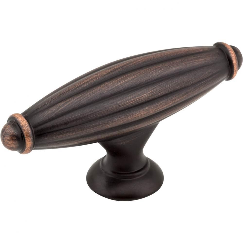 2-5/8'' Brushed Oil Rubbed Bronze Glenmore Cabinet ''T'' Knob