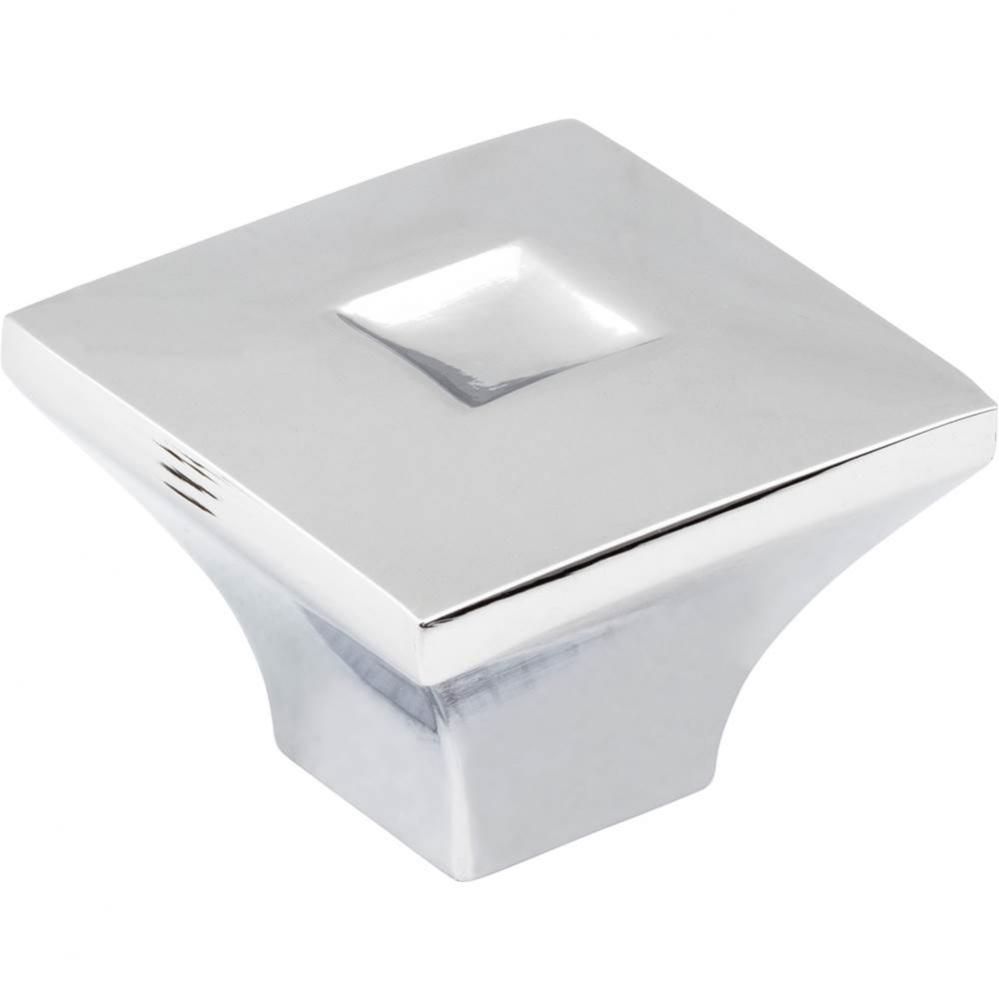 1-3/16'' Overall Length Polished Chrome Square Modena Cabinet Knob