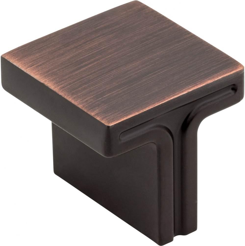 1-1/8'' Overall Length Brushed Oil Rubbed Bronze Square Anwick Cabinet Knob