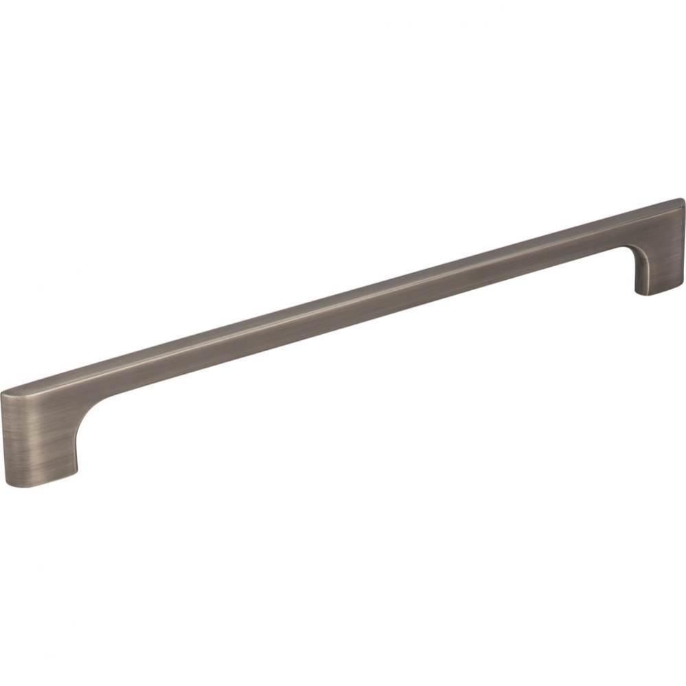 224 mm Center-to-Center Brushed Pewter Asymmetrical Leyton Cabinet Pull