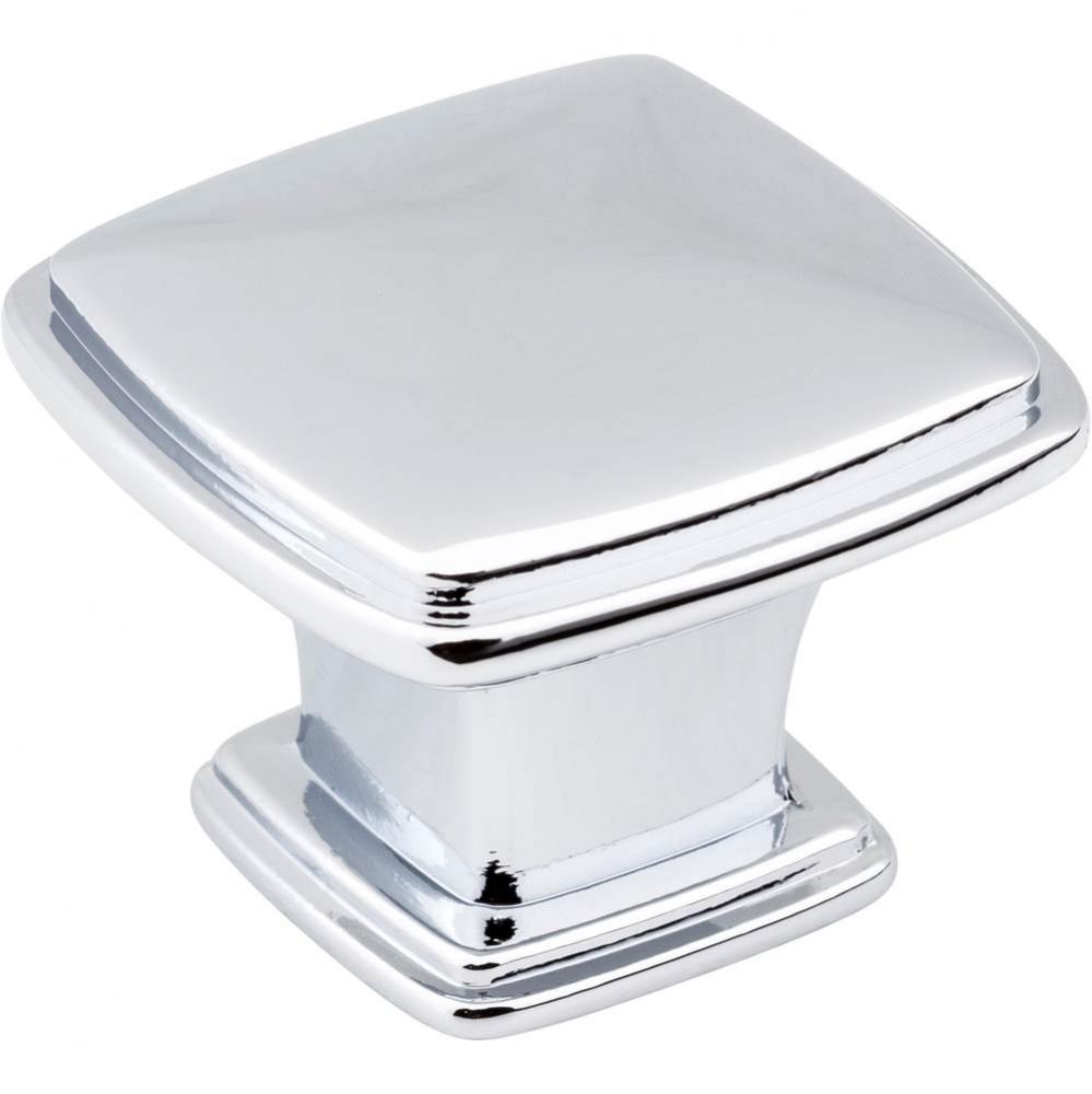 1-3/16'' Overall Length Polished Chrome Square Milan 1 Cabinet Knob