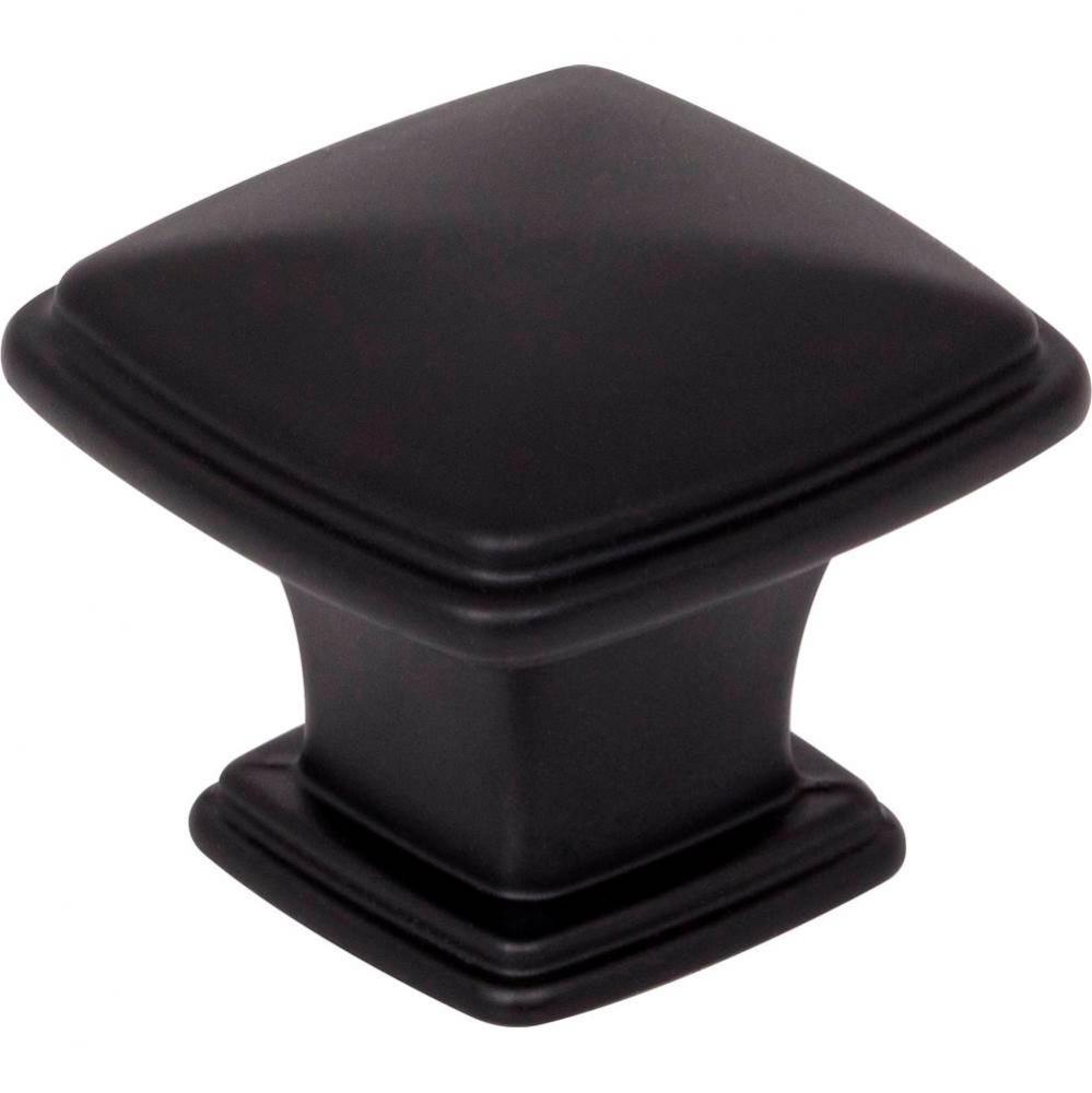 1-3/16'' Overall Length Matte Black Square Milan 1 Cabinet Knob