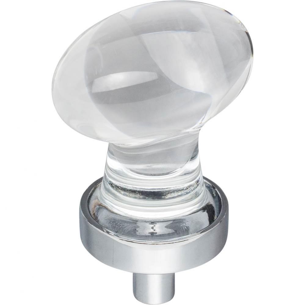 1-1/4'' Overall Length Polished Chrome Football Glass Harlow Cabinet Knob