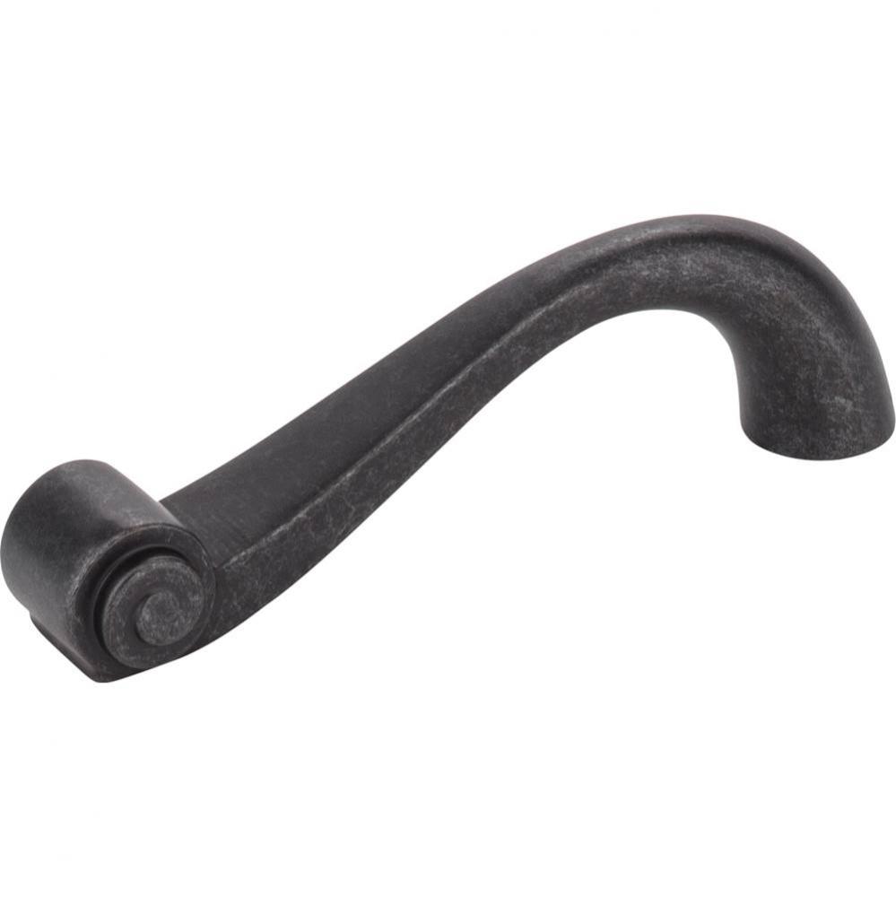 96 mm Center-to-Center Gun Metal Duval Vertical Cabinet Pull