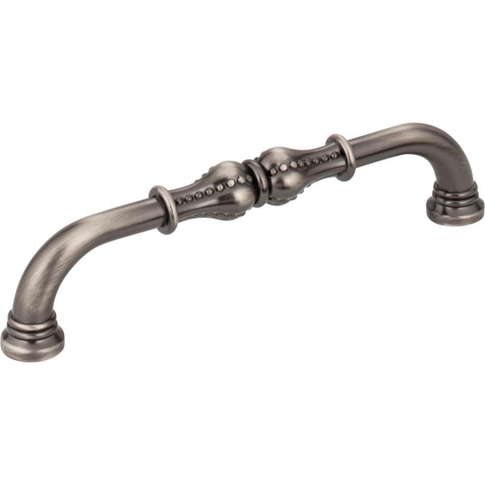 128 mm Center-to-Center Brushed Pewter Beaded Prestige Cabinet Pull