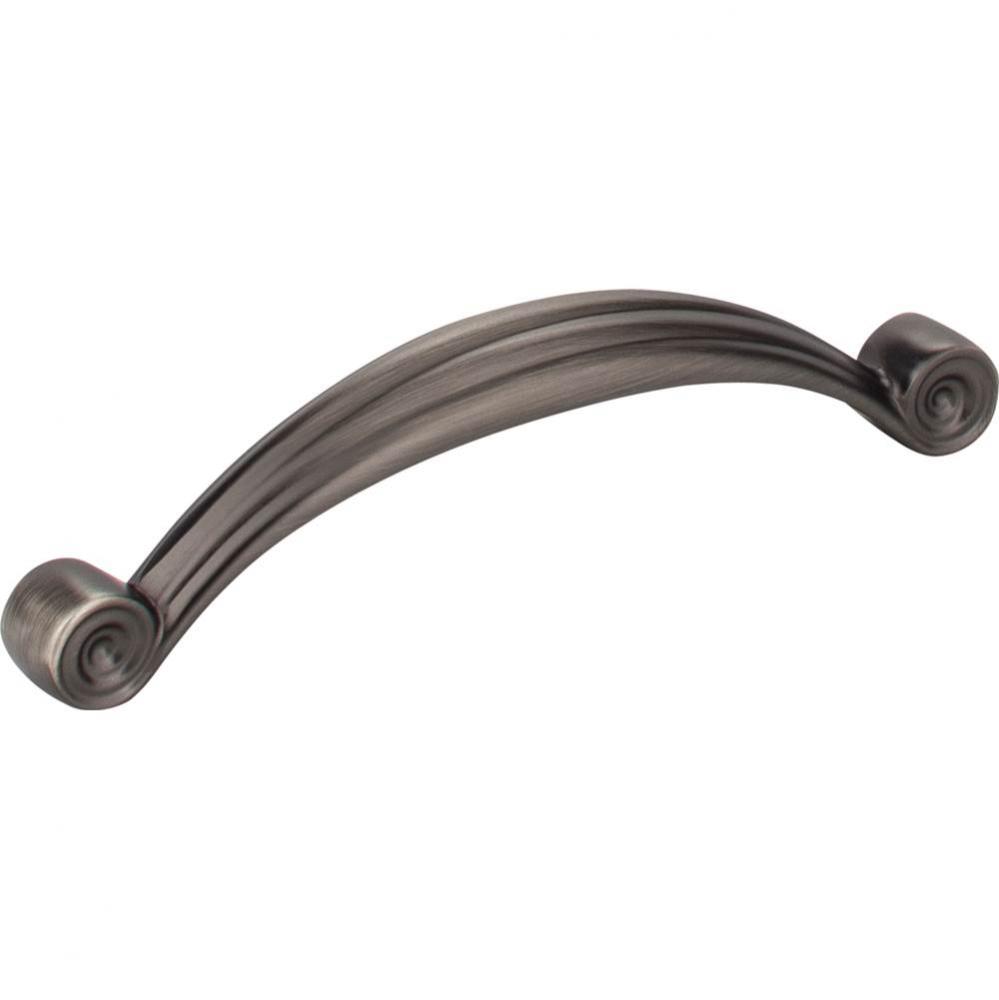 96 mm Center-to-Center Brushed Pewter Lille Cabinet Pull