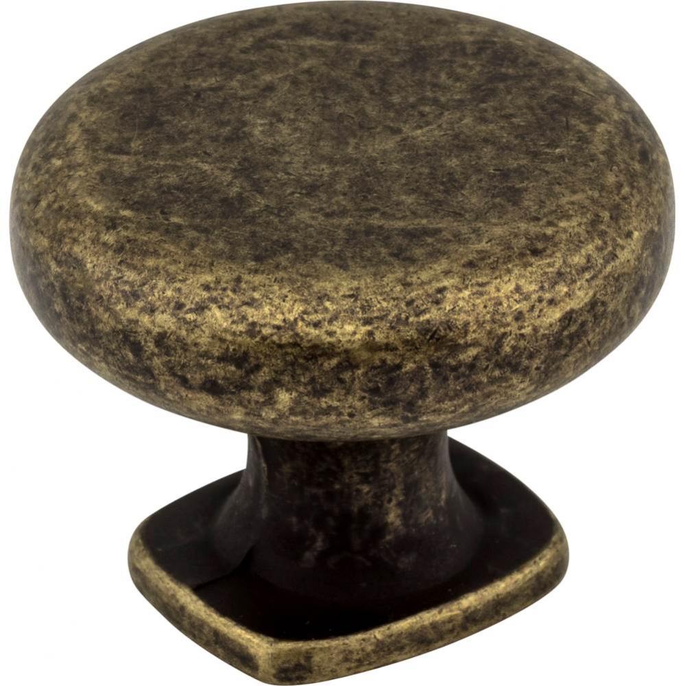 1-3/8'' Diameter Distressed Antique Brass Belcastel 1 Cabinet Knob