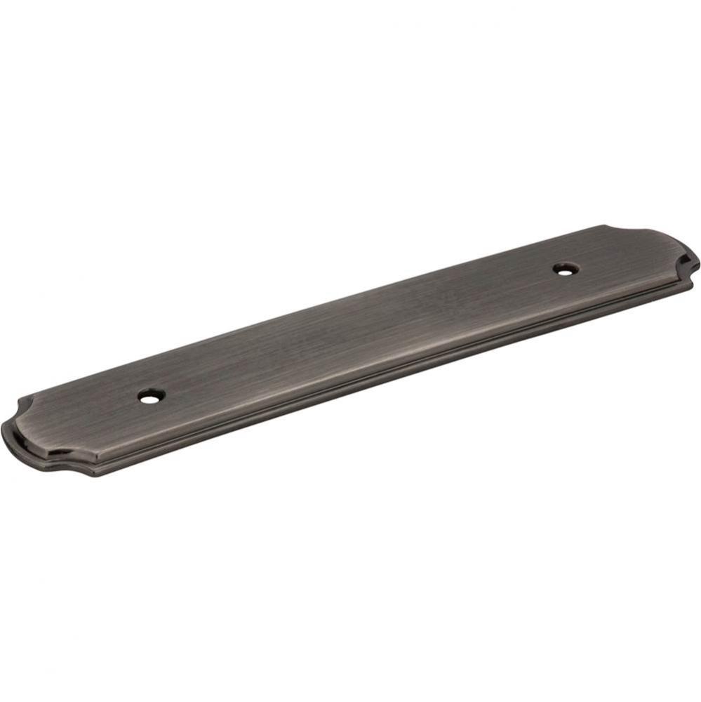 6-1/8'' O.L. (96 mm Center-to-Center) Brushed Black Nickel Pull Backplate