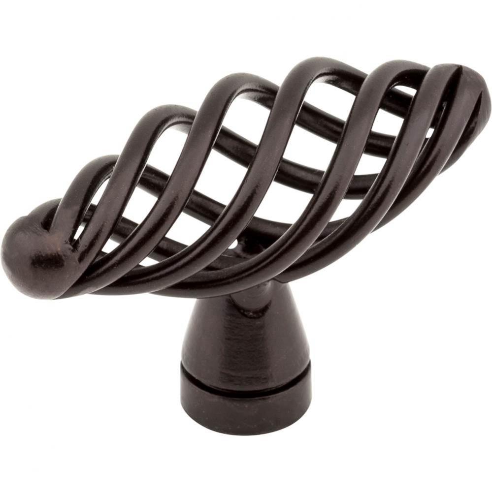 2'' Overall Length Gun Metal Twisted Zurich Cabinet ''T'' Knob