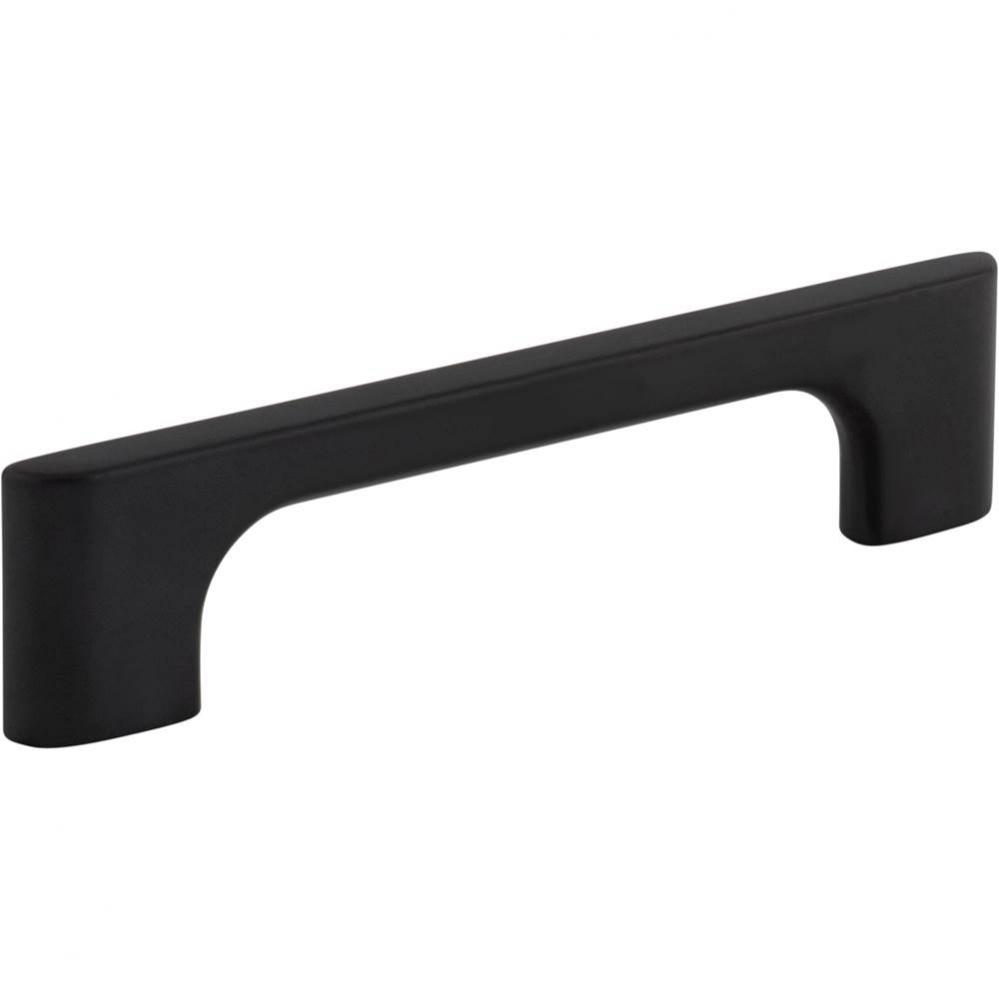 96 mm Center-to-Center Matte Black Asymmetrical Leyton Cabinet Pull