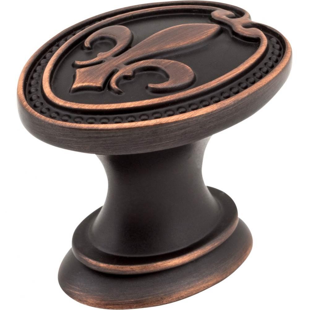 1-5/16'' Overall Length Brushed Oil Rubbed Bronze Fleur-de-lis Bienville Cabinet Knob