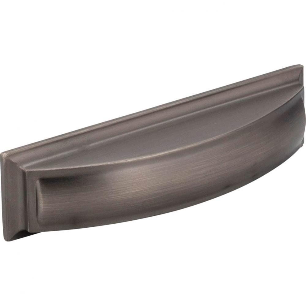 96 mm Center-to-Center Brushed Pewter Square Annadale Cabinet Cup Pull