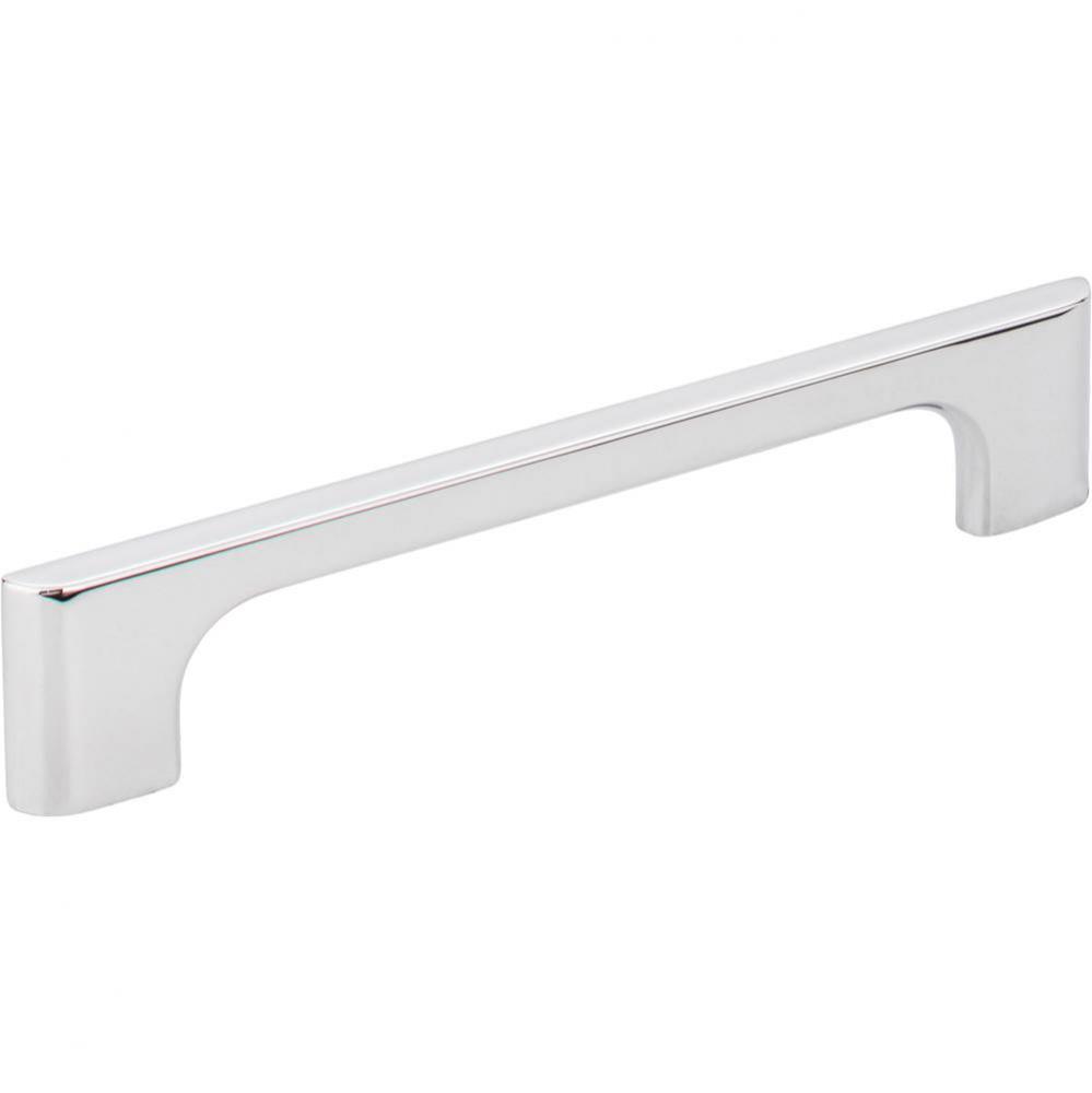 128 mm Center-to-Center Polished Chrome Asymmetrical Leyton Cabinet Pull