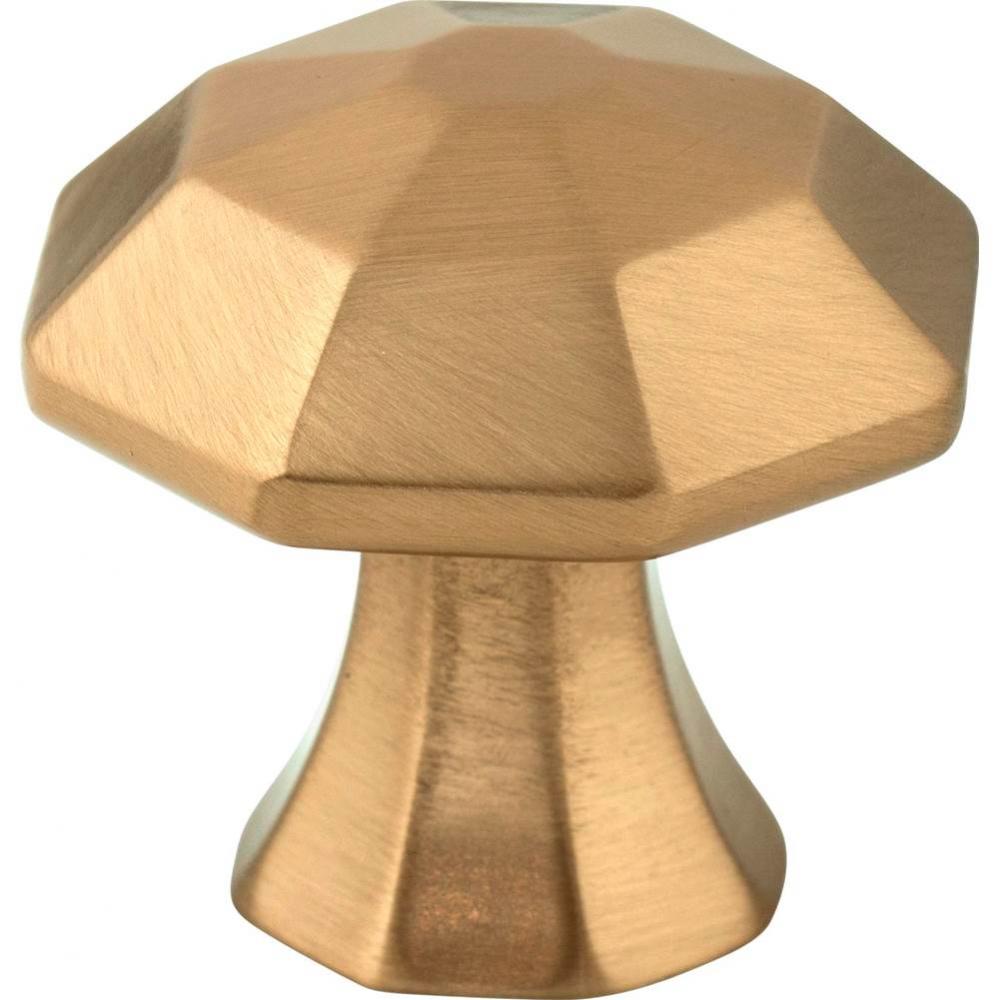 1-1/4'' Overall Length Satin Bronze Octagonal Wheeler Cabinet Knob