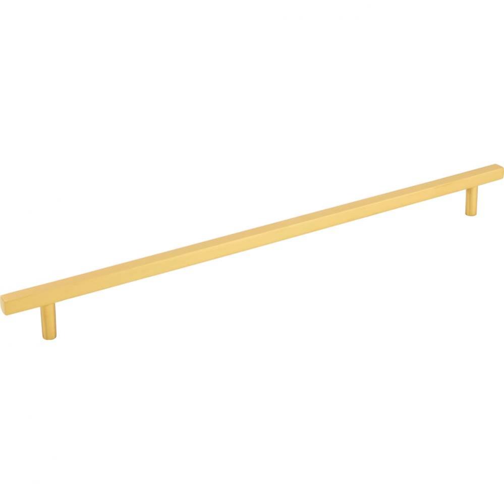 305 mm Center-to-Center Brushed Gold Square Dominique Cabinet Bar Pull