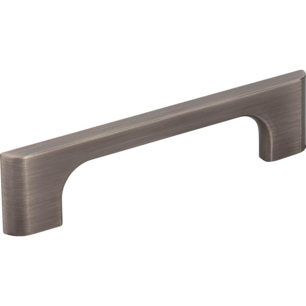 96 mm Center-to-Center Brushed Pewter Asymmetrical Leyton Cabinet Pull