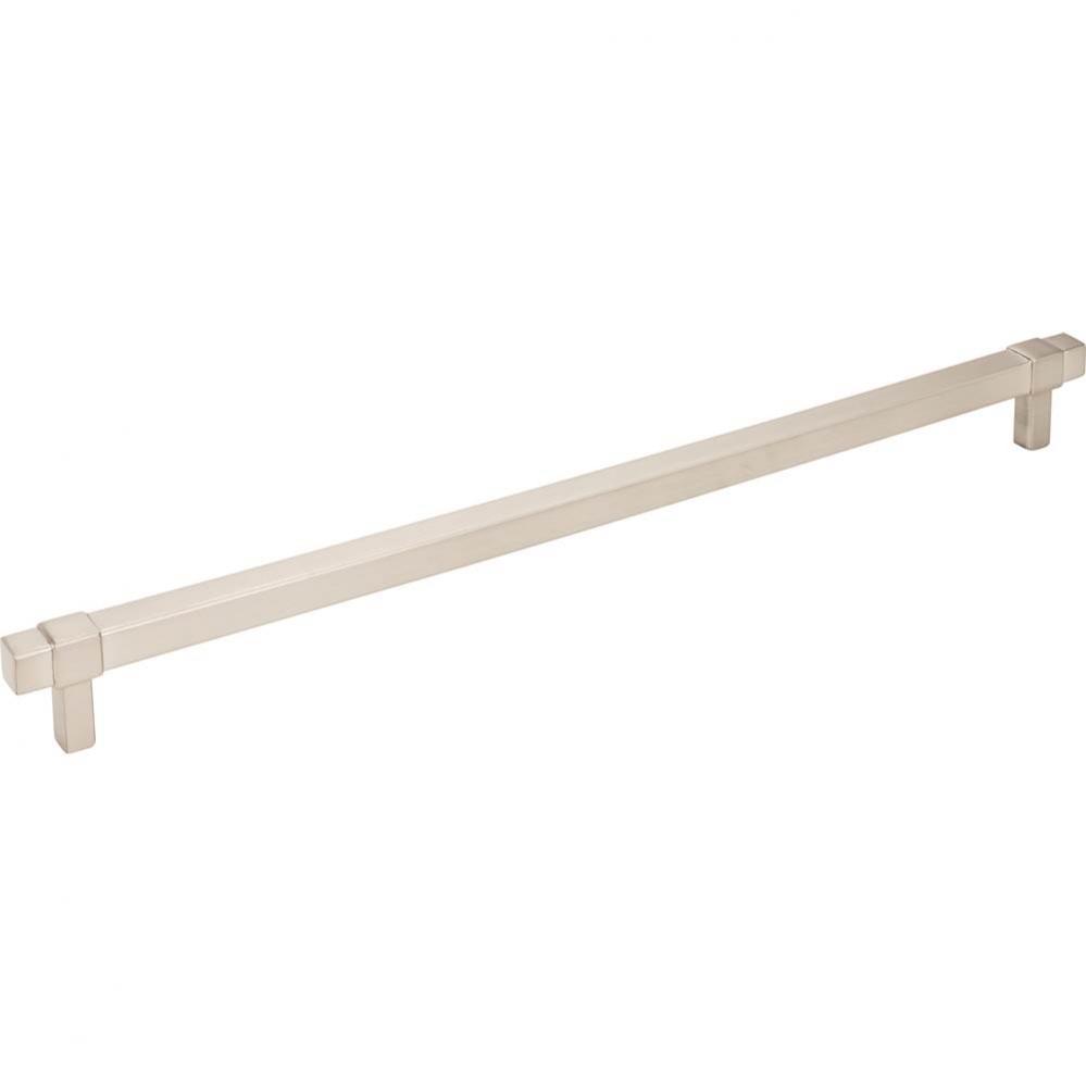 305 mm Center-to-Center Satin Nickel Square Zane Cabinet Pull