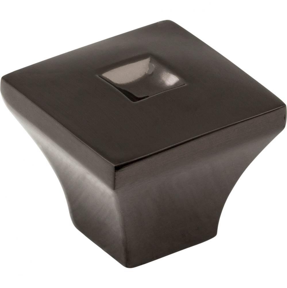 1'' Overall Length Satin Black Nickel Square Modena Cabinet Knob