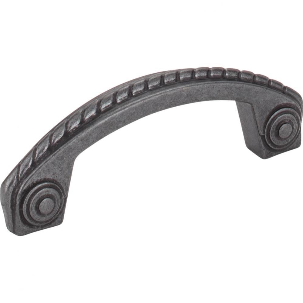 3'' Center-to-Center Gun Metal Rope Rhodes Cabinet Pull